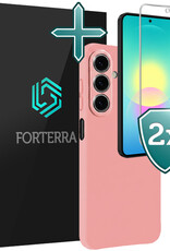 Forterra Forterra Samsung Galaxy A27 Hoesje Siliconen Met 2x Screenprotector - Lichtroze
