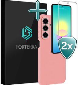 Forterra Forterra Samsung Galaxy A27 Hoesje Siliconen Met 2x Screenprotector - Lichtroze