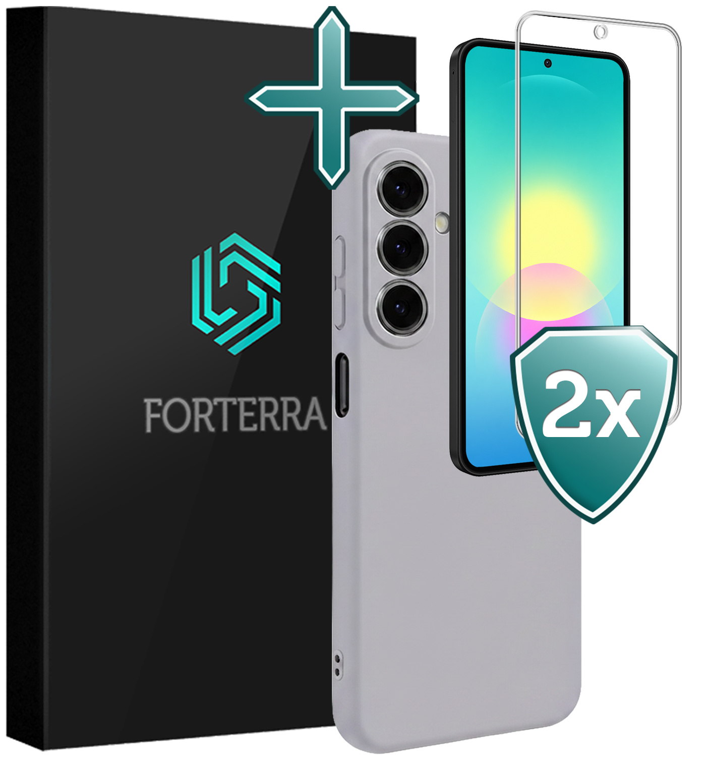 Forterra Forterra Samsung Galaxy A27 Hoesje Siliconen Met 2x Screenprotector - Lila