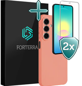 Forterra Forterra Samsung Galaxy A27 Hoesje Siliconen Met 2x Screenprotector - Perzik