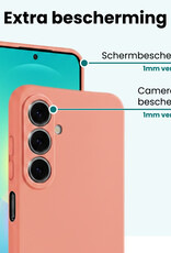 Forterra Forterra Samsung Galaxy A27 Hoesje Siliconen Met 2x Screenprotector - Perzik