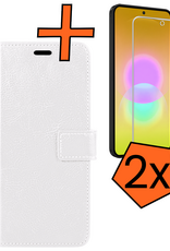 Nomfy Nomfy Samsung Galaxy A27 Hoesje Bookcase Met 2x Screenprotector - Wit