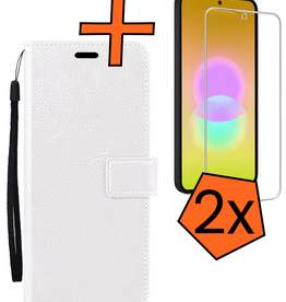 Nomfy Nomfy Samsung Galaxy A27 Hoesje Bookcase Met 2x Screenprotector - Wit