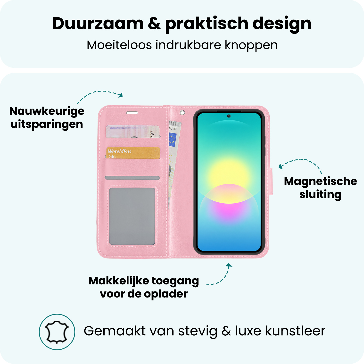 Forterra Forterra Samsung Galaxy A27 Hoesje Bookcase - Lichtroze