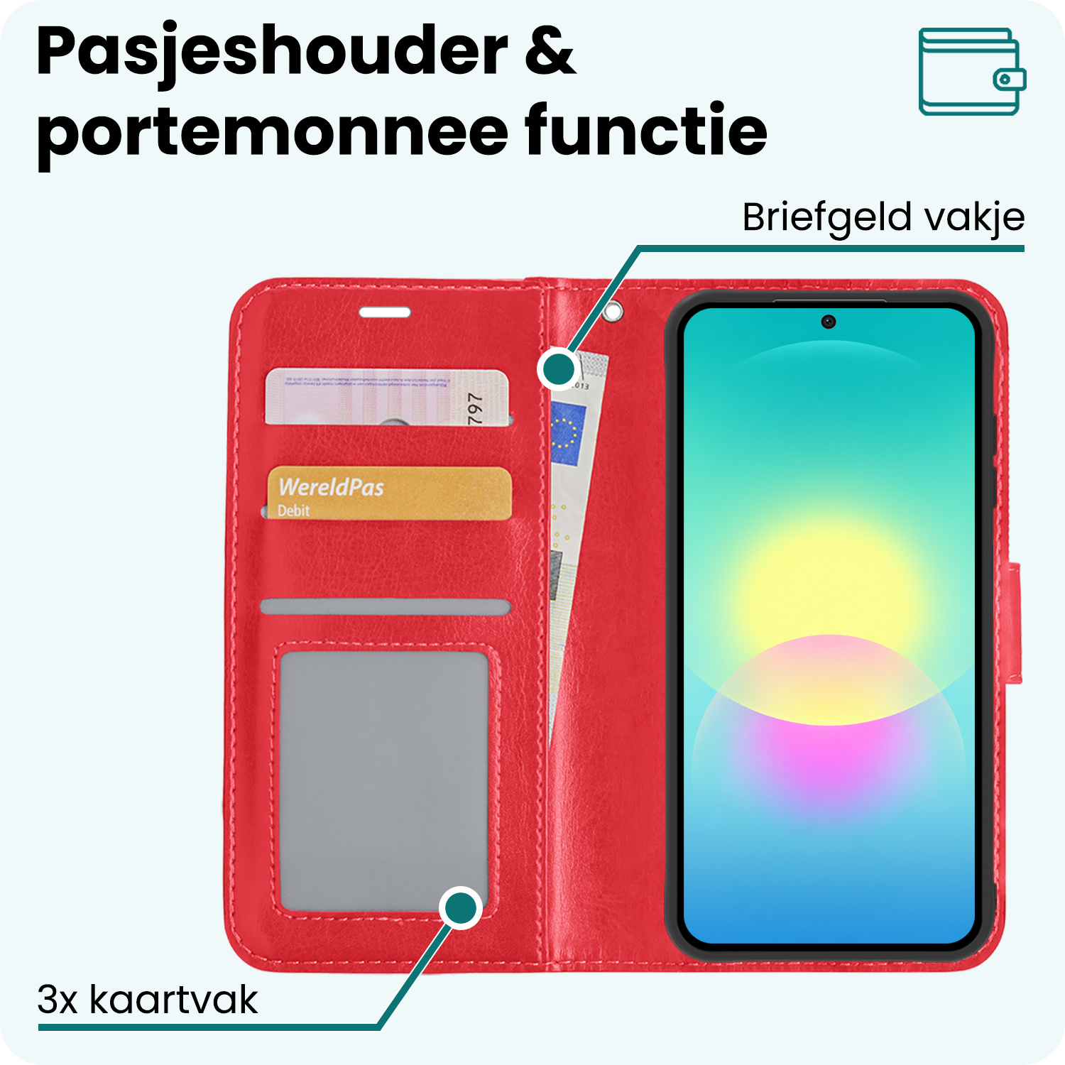 Forterra Forterra Samsung Galaxy A27 Hoesje Bookcase - Rood