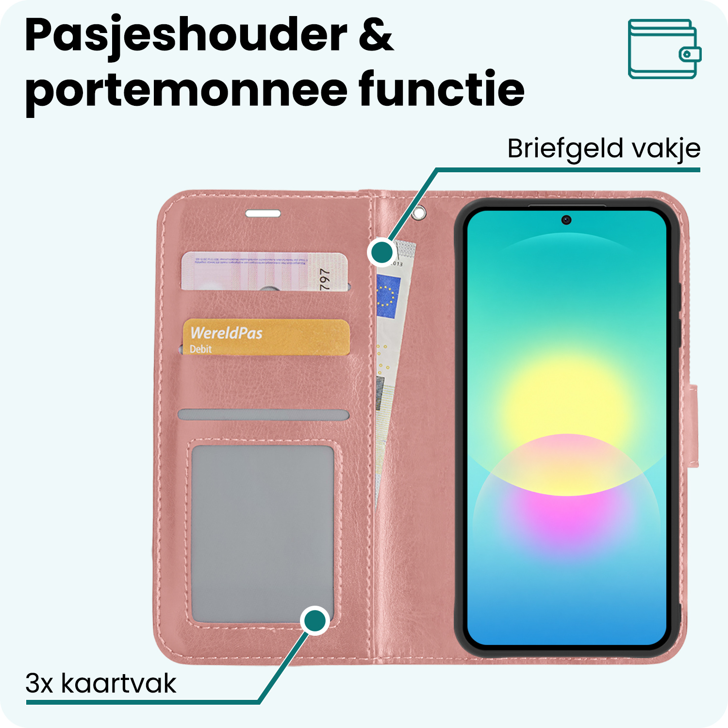 Forterra Forterra Samsung Galaxy A27 Hoesje Bookcase - Rose Goud