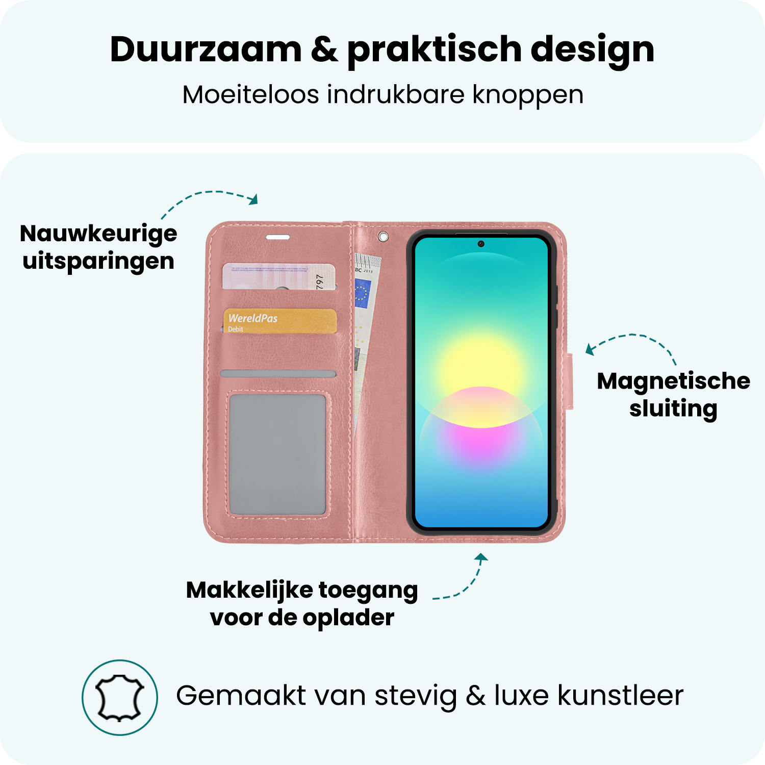 Forterra Forterra Samsung Galaxy A27 Hoesje Bookcase - Rose Goud