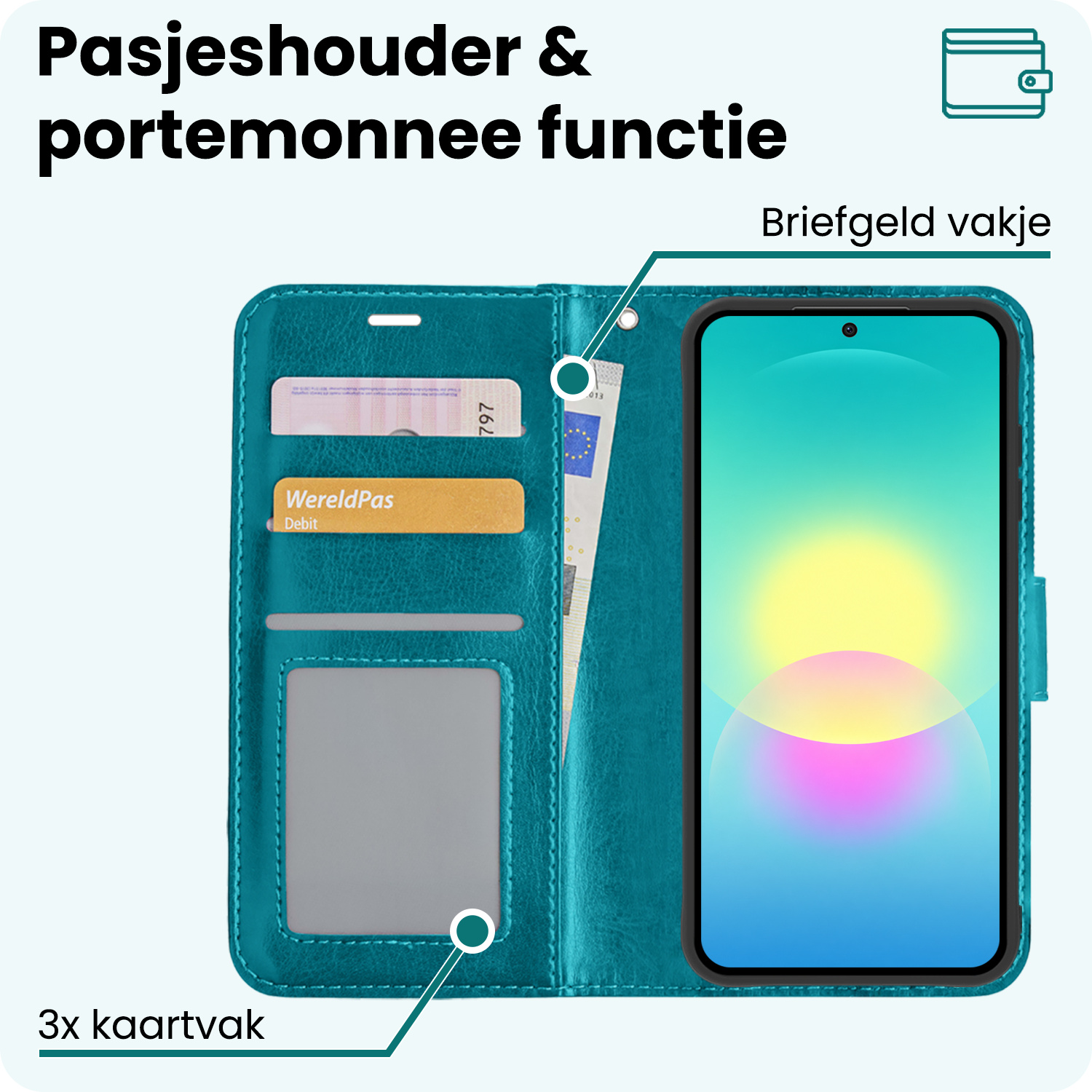 Forterra Forterra Samsung Galaxy A27 Hoesje Bookcase - Turquoise