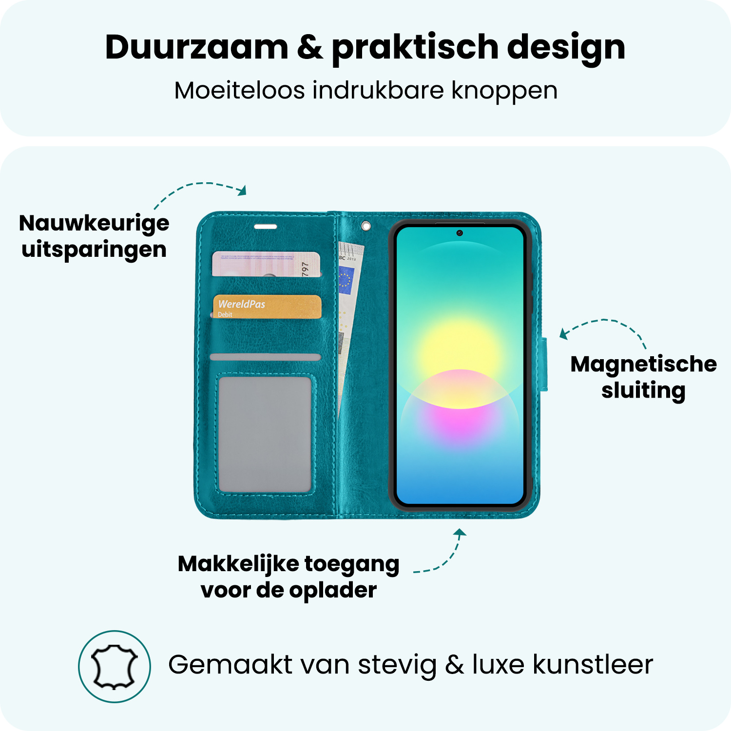 Forterra Forterra Samsung Galaxy A27 Hoesje Bookcase - Turquoise