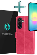 Forterra Forterra Samsung Galaxy A27 Hoesje Bookcase Met Screenprotector - Donkerroze