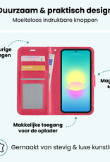 Forterra Forterra Samsung Galaxy A27 Hoesje Bookcase Met Screenprotector - Donkerroze