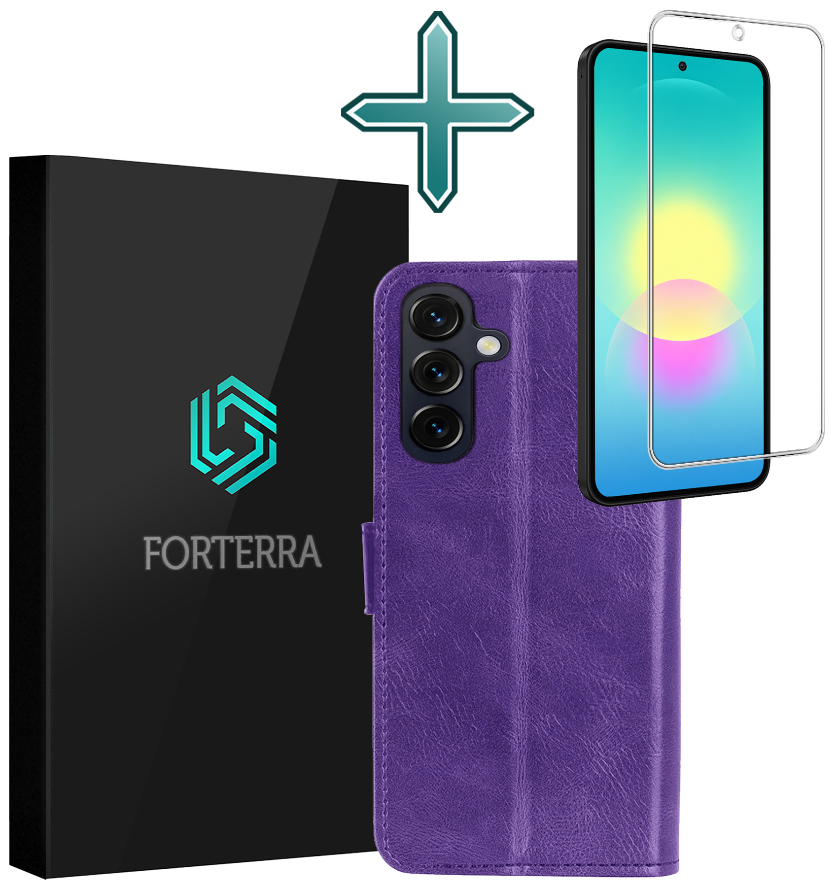Forterra Forterra Samsung Galaxy A27 Hoesje Bookcase Met Screenprotector - Paars