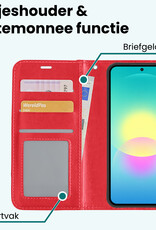 Forterra Forterra Samsung Galaxy A27 Hoesje Bookcase Met Screenprotector - Rood