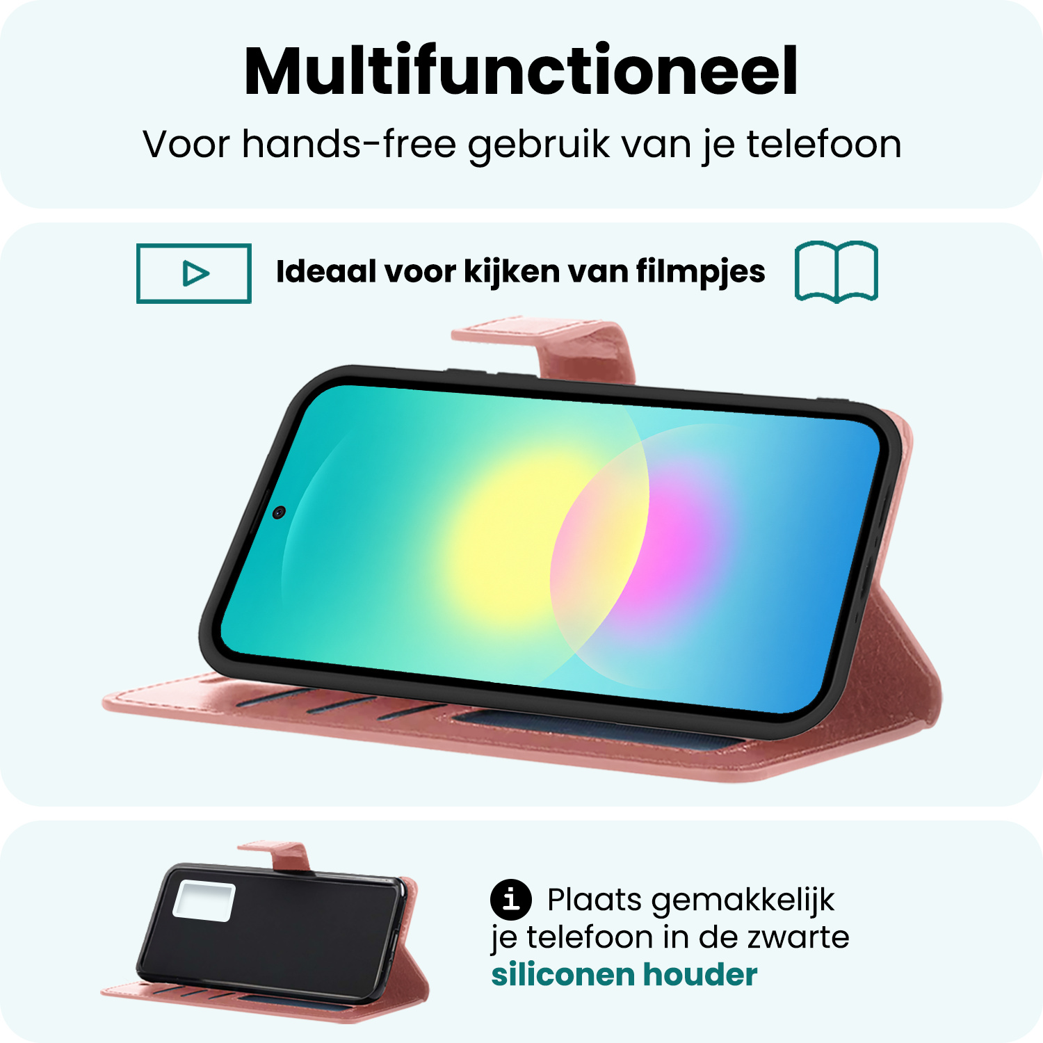 Forterra Forterra Samsung Galaxy A27 Hoesje Bookcase Met Screenprotector - Rose Goud