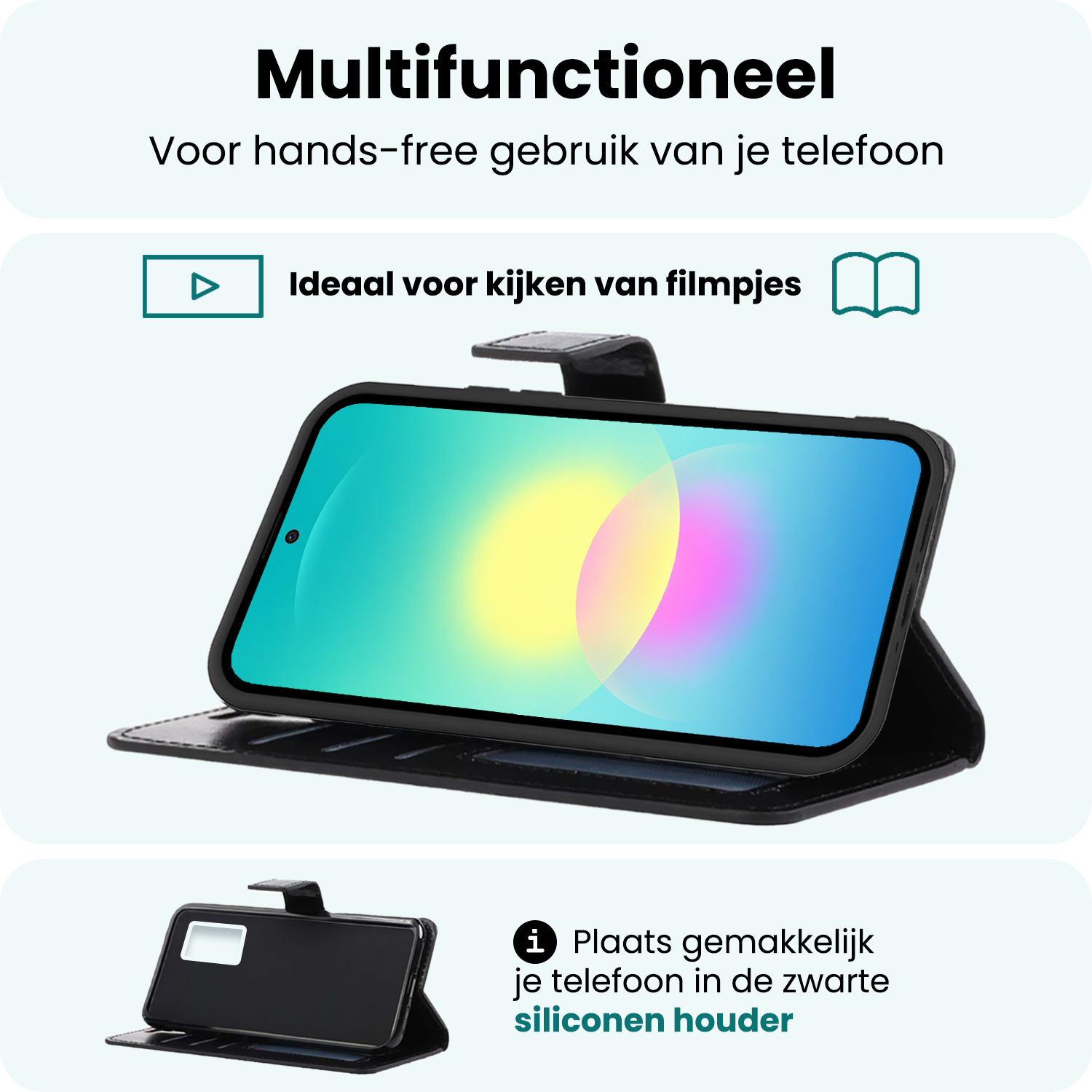 Forterra Forterra Samsung Galaxy A27 Hoesje Bookcase Met Screenprotector - Zwart