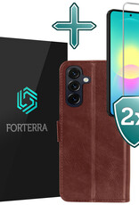 Forterra Forterra Samsung Galaxy A27 Hoesje Bookcase Met 2x Screenprotector - Bruin