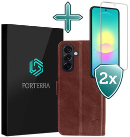 Forterra Forterra Samsung Galaxy A27 Hoesje Bookcase Met 2x Screenprotector - Bruin