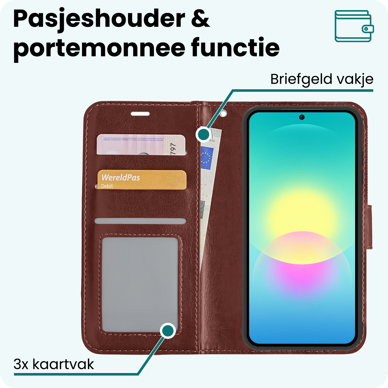 Forterra Forterra Samsung Galaxy A27 Hoesje Bookcase Met 2x Screenprotector - Bruin