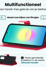 Forterra Forterra Samsung Galaxy A27 Hoesje Bookcase Met 2x Screenprotector - Donkerroze