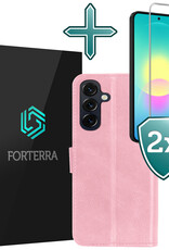 Forterra Forterra Samsung Galaxy A27 Hoesje Bookcase Met 2x Screenprotector - Lichtroze