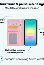 Forterra Forterra Samsung Galaxy A27 Hoesje Bookcase Met 2x Screenprotector - Lichtroze