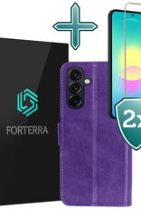 Forterra Forterra Samsung Galaxy A27 Hoesje Bookcase Met 2x Screenprotector - Paars
