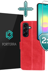 Forterra Forterra Samsung Galaxy A27 Hoesje Bookcase Met 2x Screenprotector - Rood