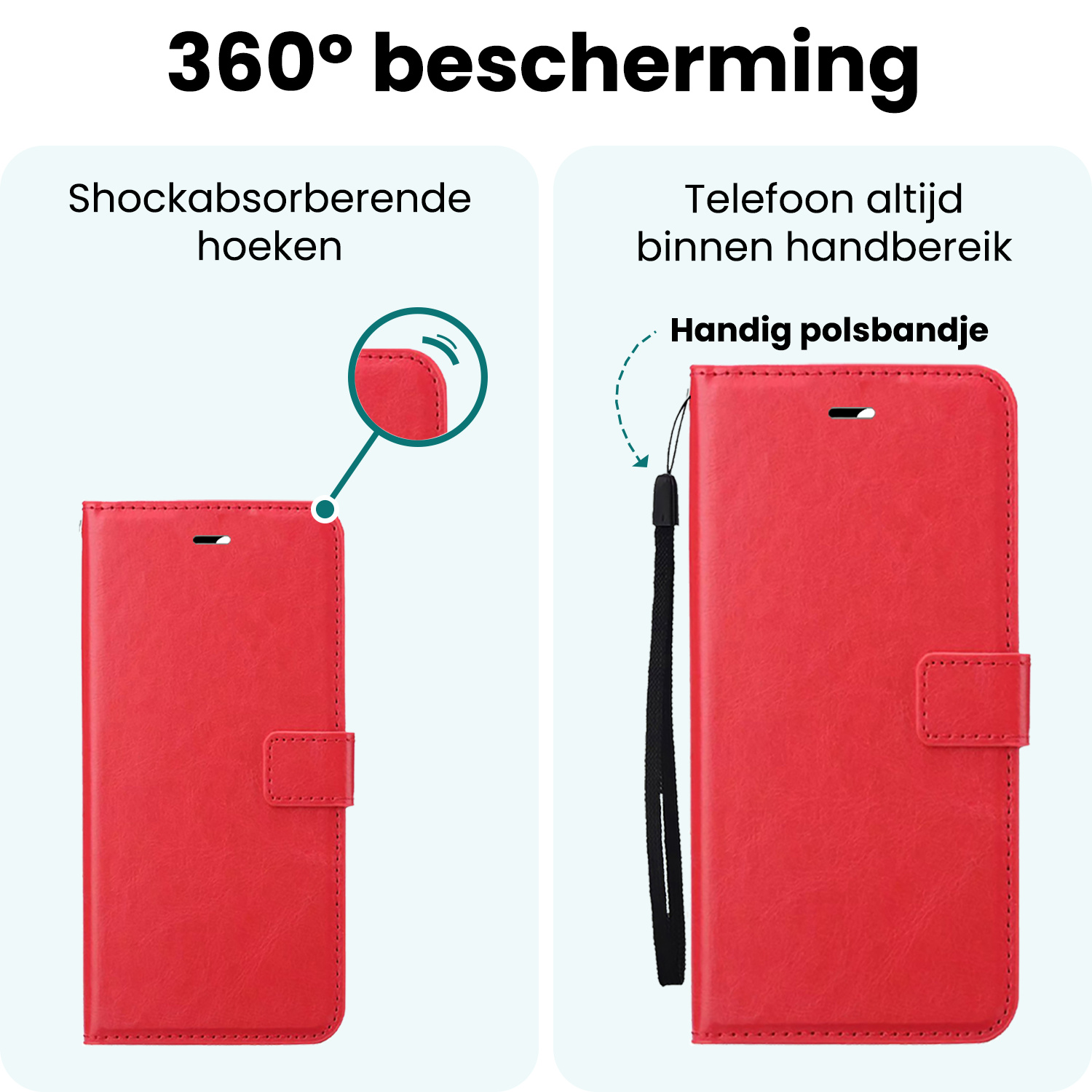 Forterra Forterra Samsung Galaxy A27 Hoesje Bookcase Met 2x Screenprotector - Rood