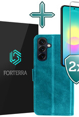 Forterra Forterra Samsung Galaxy A27 Hoesje Bookcase Met 2x Screenprotector - Turquoise
