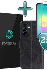 Forterra Forterra Samsung Galaxy A27 Hoesje Bookcase Met 2x Screenprotector - Zwart