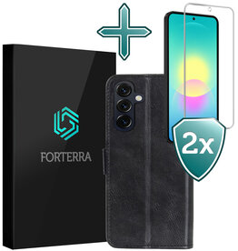Forterra Forterra Samsung Galaxy A27 Hoesje Bookcase Met 2x Screenprotector - Zwart