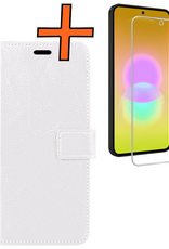 Nomfy Nomfy Samsung Galaxy A27 Hoesje Bookcase Met Screenprotector - Wit