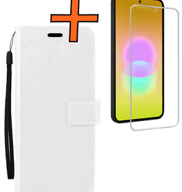 Nomfy Nomfy Samsung Galaxy A27 Hoesje Bookcase Met Screenprotector - Wit