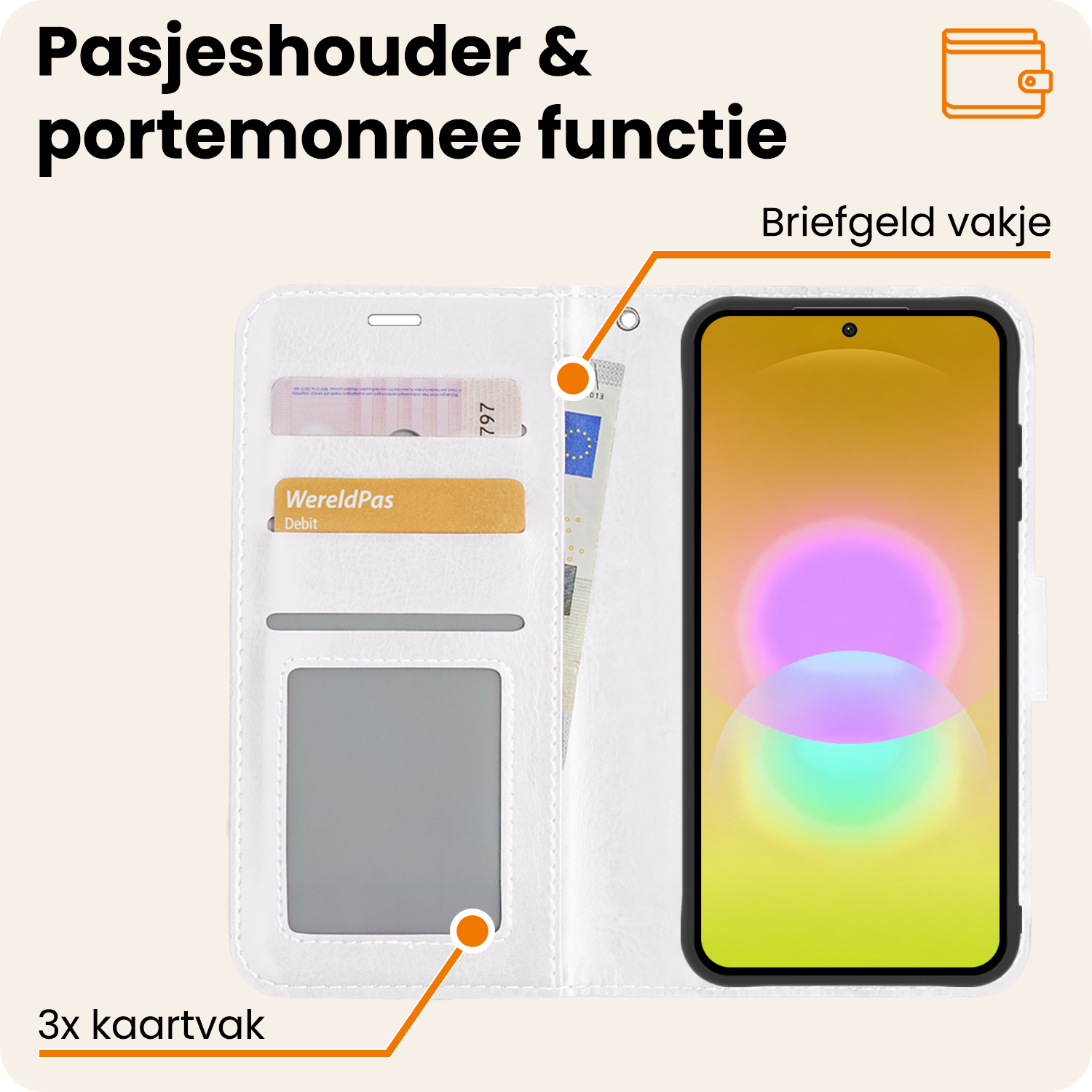 Nomfy Nomfy Samsung Galaxy A27 Hoesje Bookcase - Wit