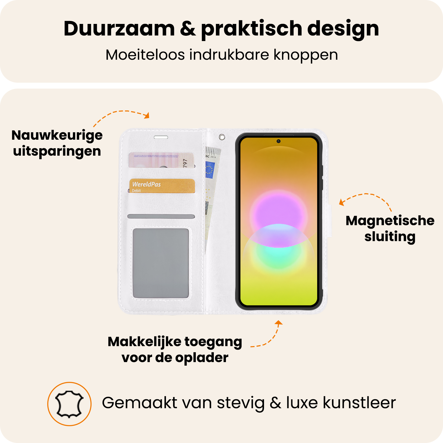 Nomfy Nomfy Samsung Galaxy A27 Hoesje Bookcase - Wit