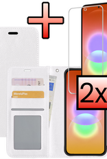 NoXx NoXx Samsung Galaxy A27 Hoesje Bookcase Met 2x Screenprotector - Wit