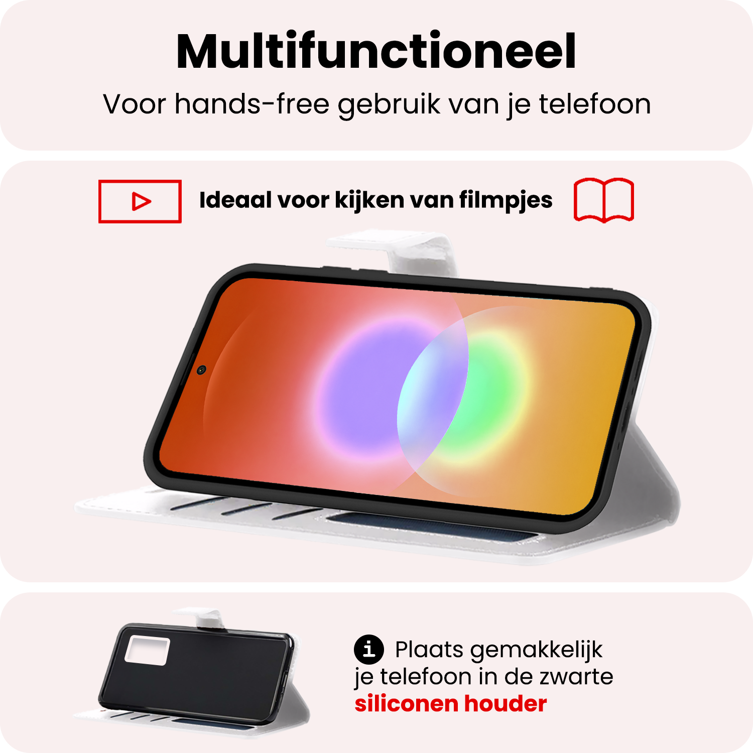 NoXx NoXx Samsung Galaxy A27 Hoesje Bookcase Met 2x Screenprotector - Wit
