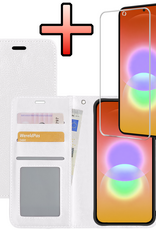 NoXx NoXx Samsung Galaxy A27 Hoesje Bookcase Met Screenprotector - Wit