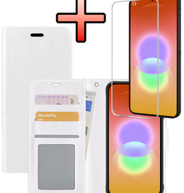 NoXx NoXx Samsung Galaxy A27 Hoesje Bookcase Met Screenprotector - Wit