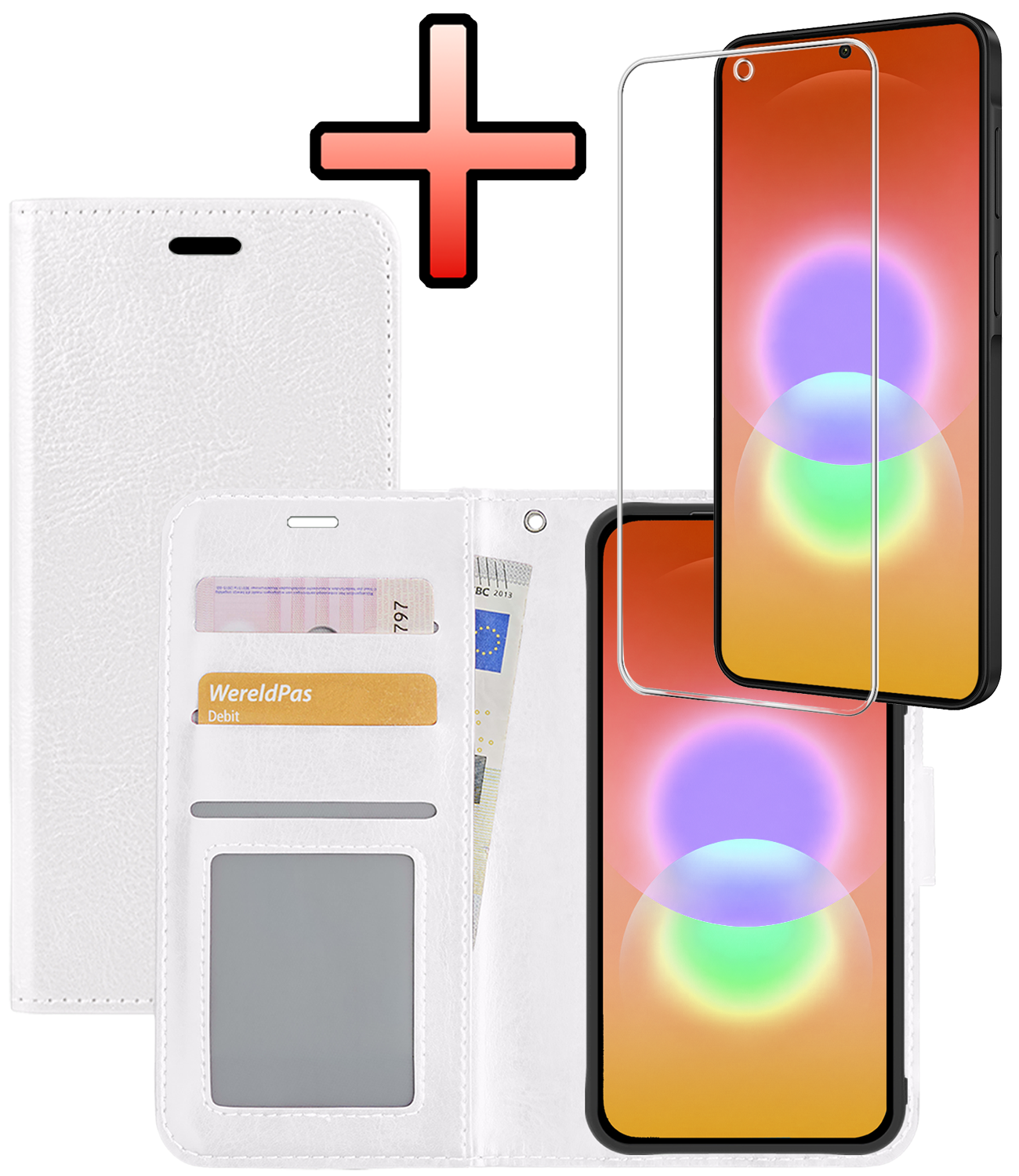 NoXx NoXx Samsung Galaxy A27 Hoesje Bookcase Met Screenprotector - Wit