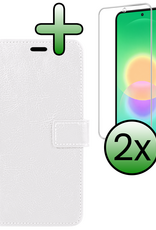 BASEY. BASEY. Samsung Galaxy A27 Hoesje Bookcase Met 2x Screenprotector - Wit