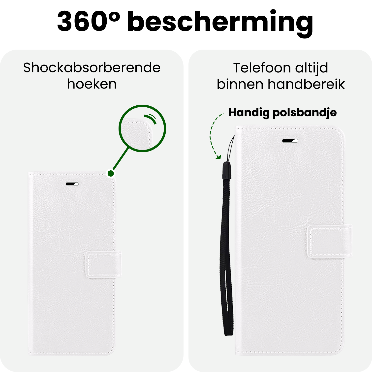 BASEY. BASEY. Samsung Galaxy A27 Hoesje Bookcase Met 2x Screenprotector - Wit