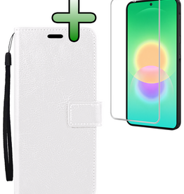 BASEY. BASEY. Samsung Galaxy A27 Hoesje Bookcase Met Screenprotector - Wit