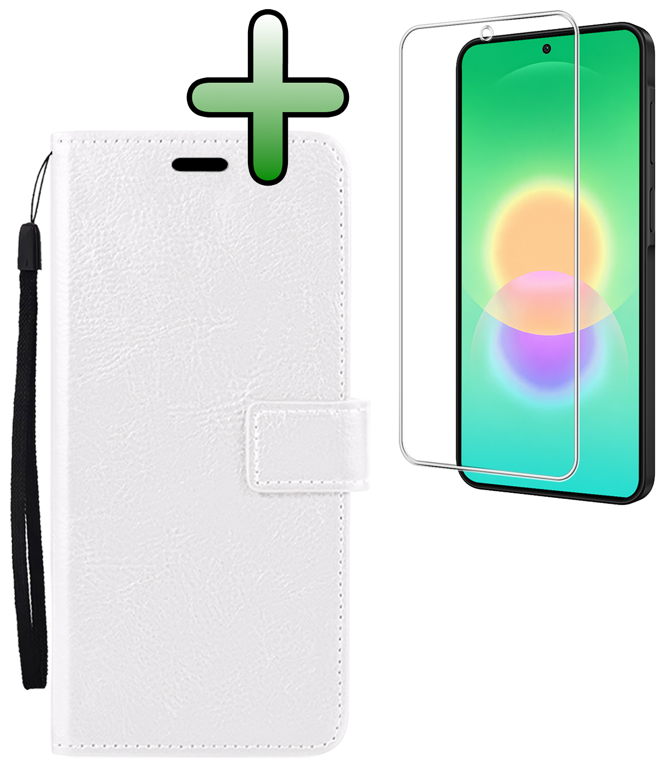 BASEY. BASEY. Samsung Galaxy A27 Hoesje Bookcase Met Screenprotector - Wit