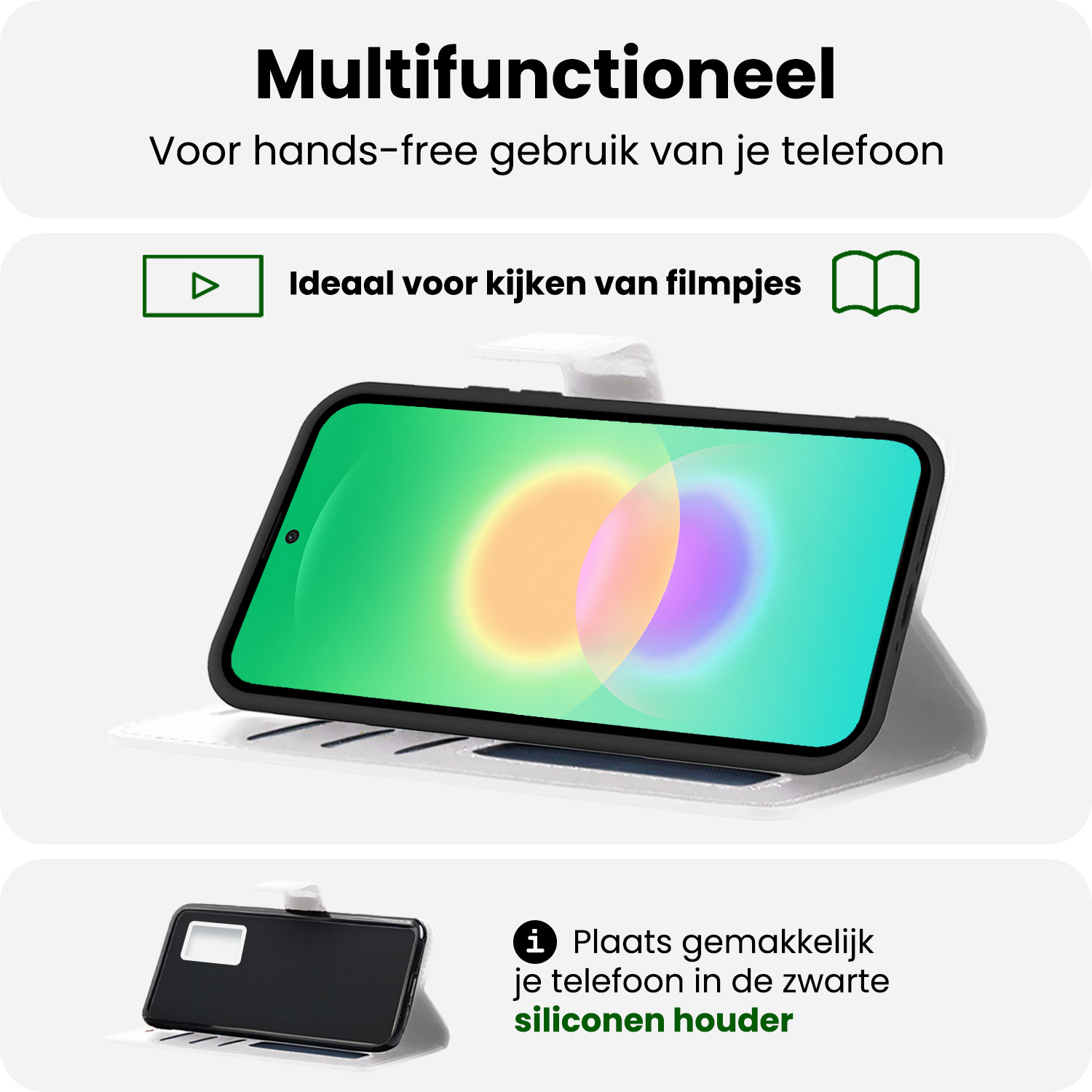 BASEY. BASEY. Samsung Galaxy A27 Hoesje Bookcase Met Screenprotector - Wit