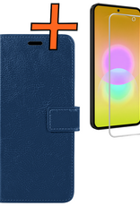 Nomfy Nomfy Samsung Galaxy A27 Hoesje Bookcase Met Screenprotector - Donkerblauw
