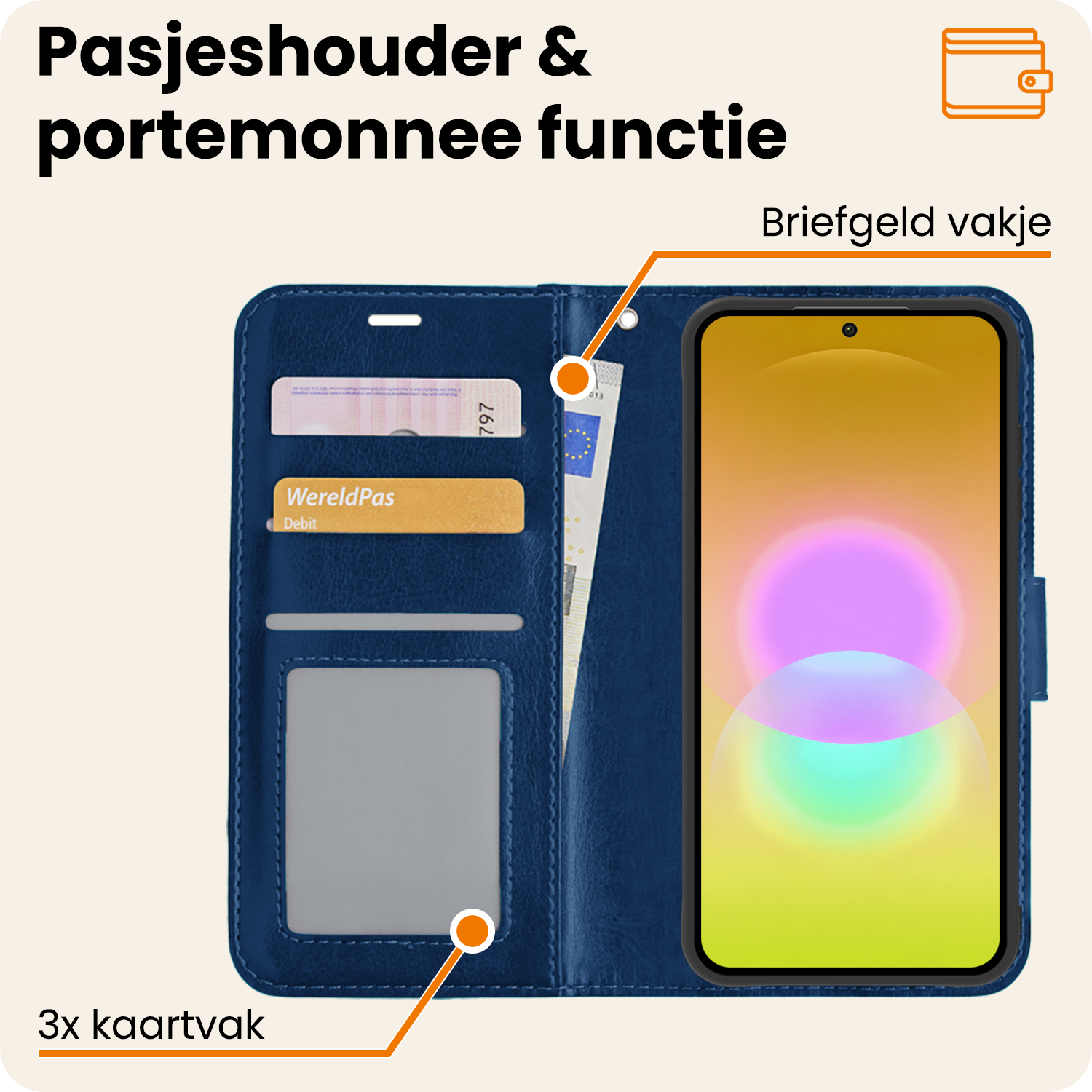 Nomfy Nomfy Samsung Galaxy A27 Hoesje Bookcase - Donkerblauw