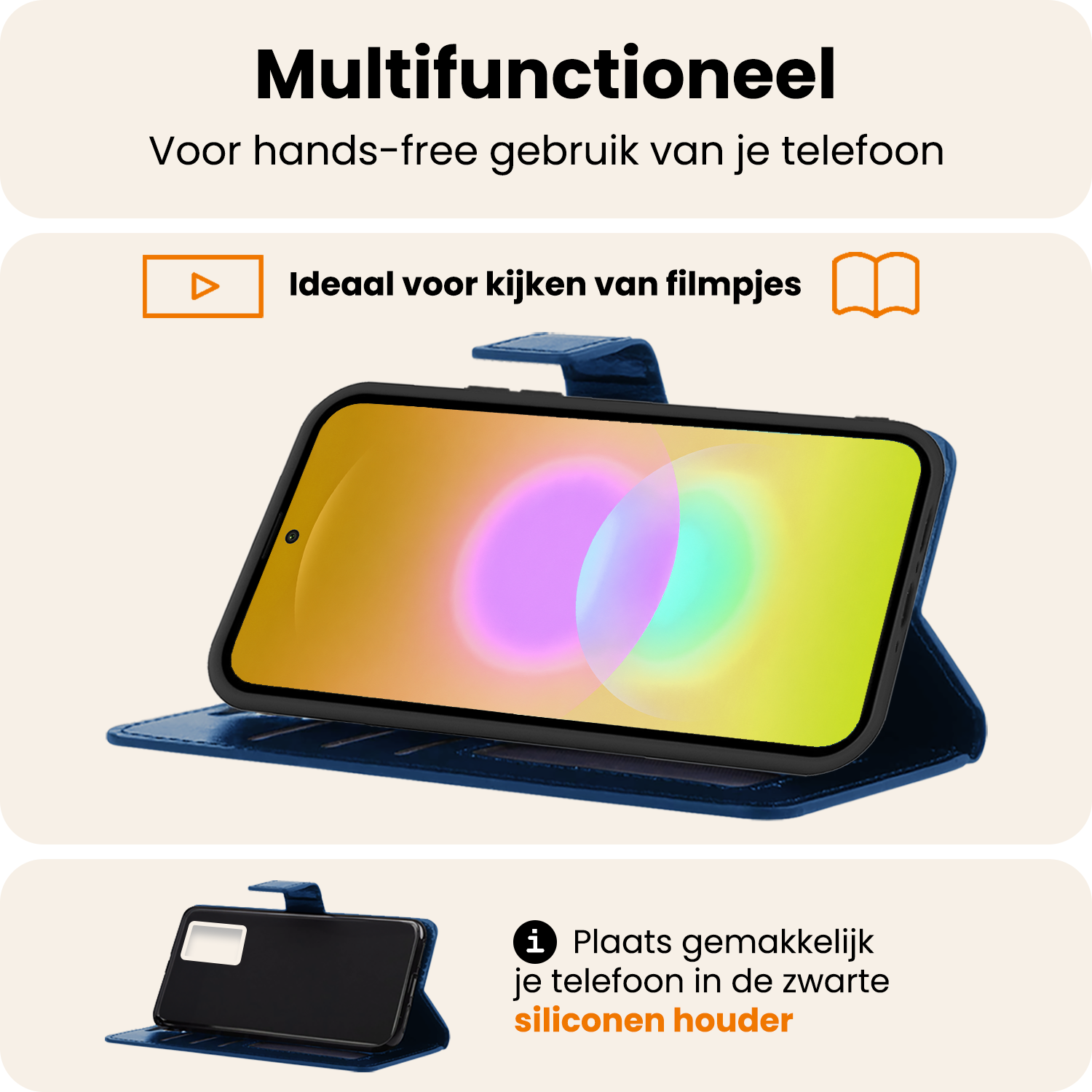 Nomfy Nomfy Samsung Galaxy A27 Hoesje Bookcase - Donkerblauw