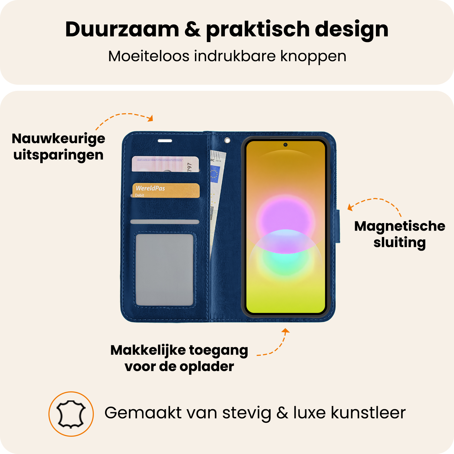 Nomfy Nomfy Samsung Galaxy A27 Hoesje Bookcase - Donkerblauw