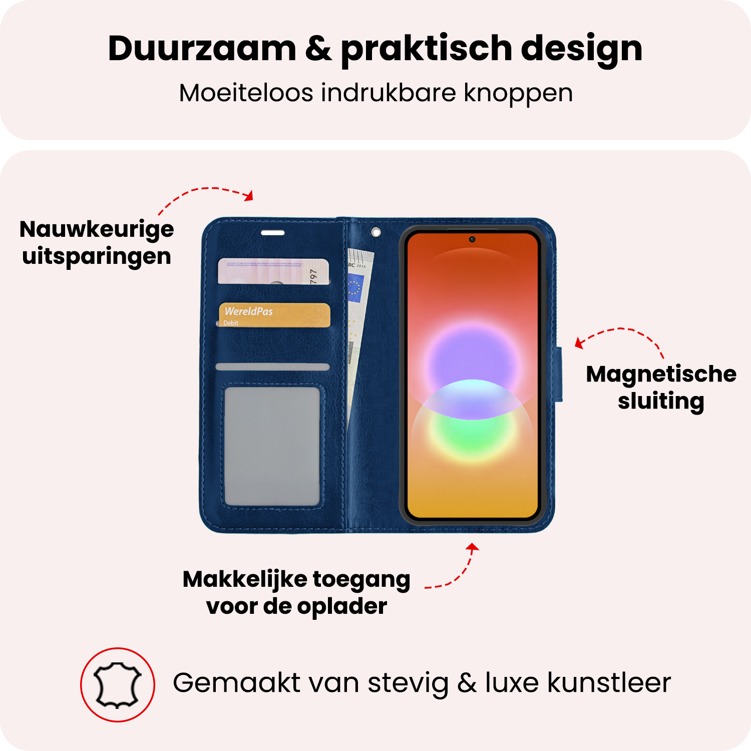 NoXx NoXx Samsung Galaxy A27 Hoesje Bookcase - Donkerblauw